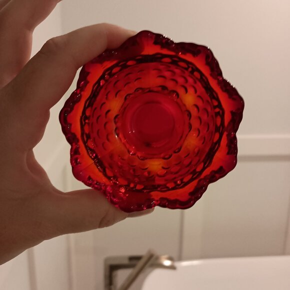 Vintage 1974 red hobnail fairy lamp light - Picture 4 of 9